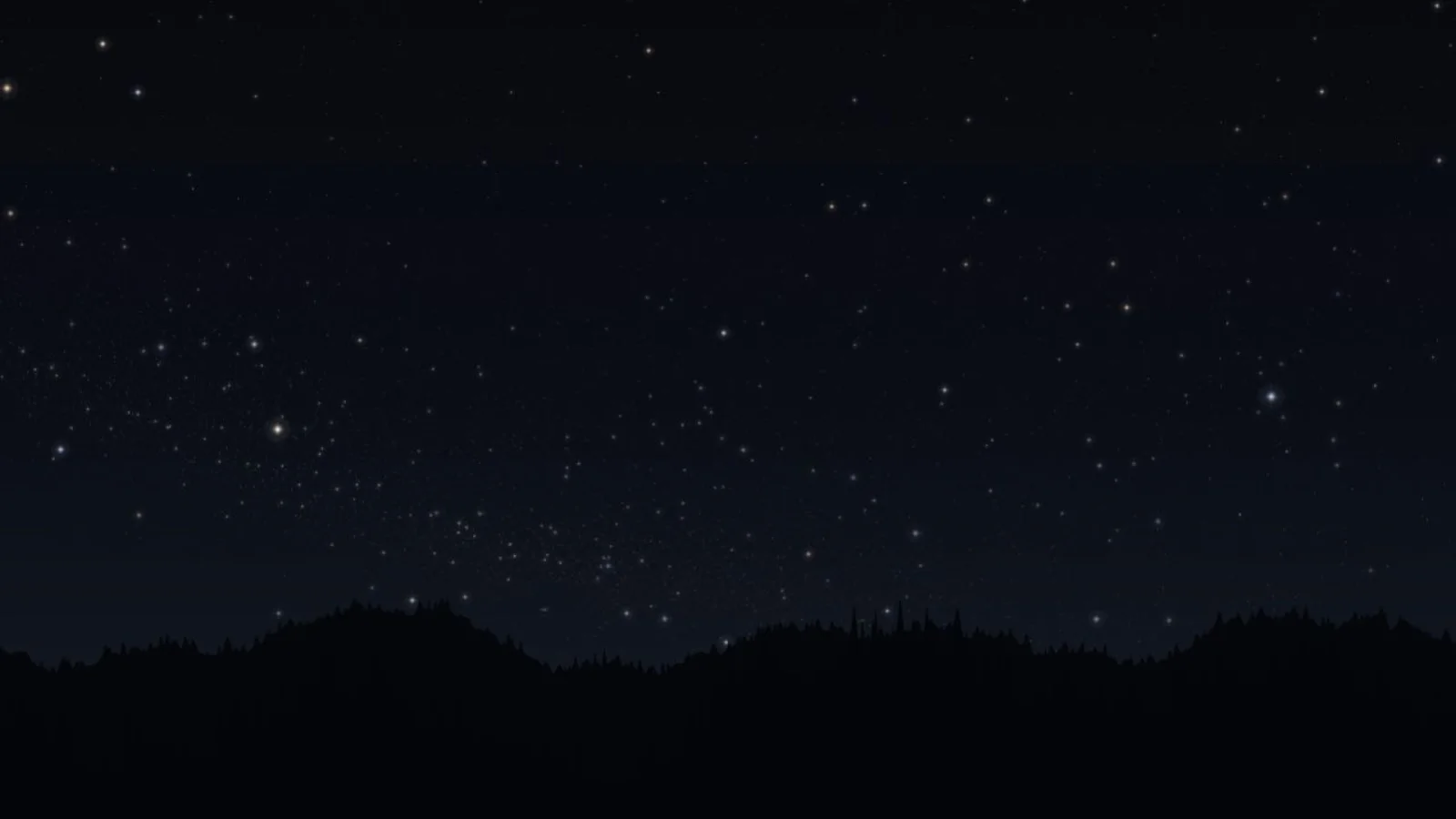 Long Night stars above a silhouetted treeline